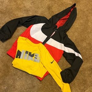 boys nike wind breaker zip up with shirt